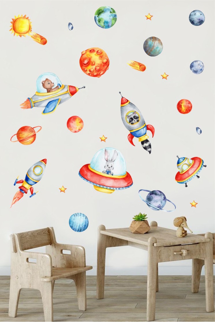Uzay Kaşifleri Çocuk Odası Stickerı